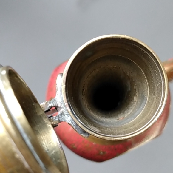 Brass Vintage ornate ewer pitchers w/ lid set of 2 - Picture 11 of 16